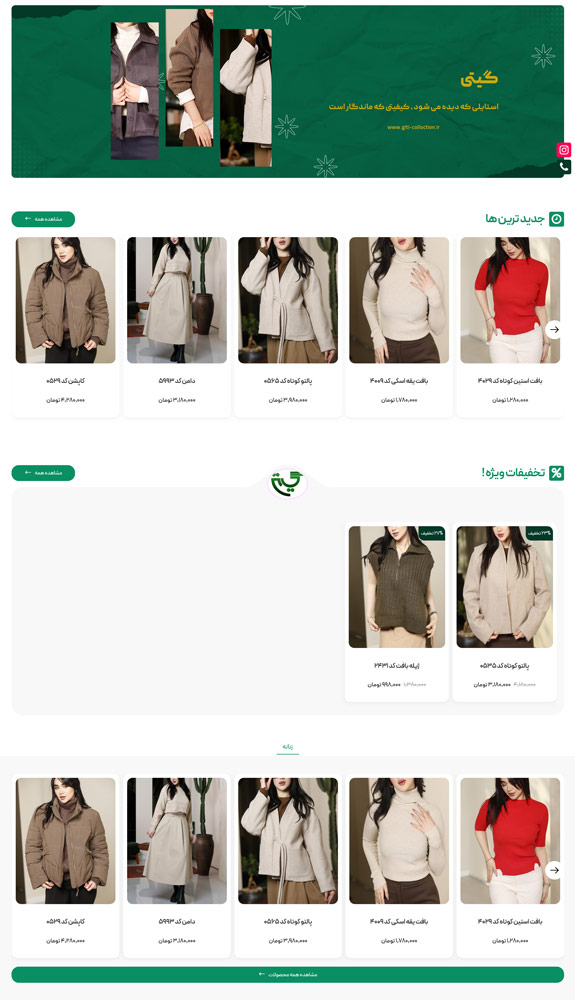 نمونه کار طراحی سایت فروشگاهی گیتی